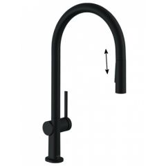 Купить HG Talis, смес. 72801 д/кухни, 210мм, повор/выдв/излив 60°/110°/150°/360°, 2jet, sBox, мат/черн (72801670) по цене 111297 руб., в Санкт-Петебруге в интернет магазине 100-Систем, а также дургие товары HANSGROHE из раздела Рычажные смесители и Смесители для кухни