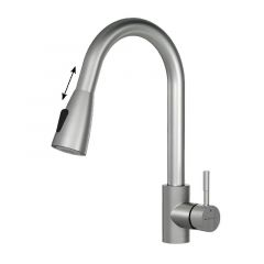 Купить F85B07511 X-Joy, смеситель для кухни с вытягивающимся изливом, сатин (f85b07511) по цене 7490 руб., в Санкт-Петебруге в интернет магазине 100-Систем, а также дургие товары AM.PM из раздела Рычажные смесители и Смесители для кухни