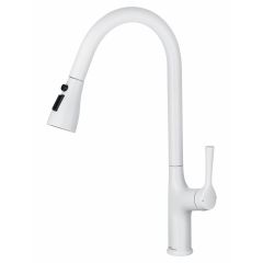 Купить Смеситель для кухни с выдвижным изливом WONZON & WOGHAND, Белый матовый (WW-AE54123-MW) (ww-ae54123-mw) по цене 14291 руб., в Санкт-Петебруге в интернет магазине 100-Систем, а также дургие товары WONZON & WOGHAND из раздела Рычажные смесители и Смесители для кухни