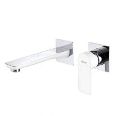 Купить Смеситель ABBER Weiss Insel AF8082W для раковины скрытого монтажа, белый-хром (af8082w) по цене 11760 руб., в Санкт-Петебруге в интернет магазине 100-Систем, а также дургие товары ABBER из раздела Встраиваемые настенные смесители для раковины и Смесители для раковины