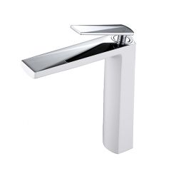 Купить BOHEME высокий смеситель для умывальника БЕЛЫЙ+ХРОМ 372-W (372-w) по цене 29864 руб., в Санкт-Петебруге в интернет магазине 100-Систем, а также дургие товары BOHEME из раздела Рычажные смесители и Смесители для раковины