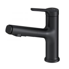 Купить F85B02922 X-Joy S, смеситель для раковины с вытяжным изливом, черный (f85b02922) по цене 10990 руб., в Санкт-Петебруге в интернет магазине 100-Систем, а также дургие товары AM.PM из раздела Рычажные смесители и Смесители для раковины