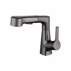 Купить Смеситель для раковины с выдвижным изливом WONZON & WOGHAND, Темный графит (WW-121B108-BGG) (ww-121b108-bgg) по цене 14180 руб., в Санкт-Петебруге в интернет магазине 100-Систем, а также дургие товары WONZON & WOGHAND из раздела Рычажные смесители и Смесители для раковины