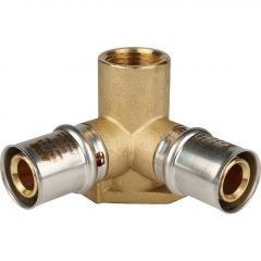 Купить SFP-0015-001220 STOUT Тройник настенный с креплением  20xR 1/2" для металлопластиковых труб прессовой (sfp-0015-001220) по цене 1829 руб., в Санкт-Петебруге в интернет магазине 100-Систем, а также дургие товары STOUT из раздела Пресс Stout 20 и Пресс