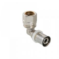 Купить Угольник пресс 20мм с переходом на обжим 15мм (vtm.253.i.002015) по цене 478 руб., в Санкт-Петебруге в интернет магазине 100-Систем, а также дургие товары VALTEC из раздела Пресс и Фитинги Valtec