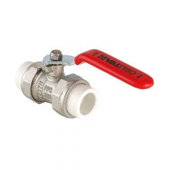 Купить Кран латунный с PPR муфтами, 32мм (vtp.745.0.032) по цене 1866 руб., в Санкт-Петебруге в интернет магазине 100-Систем, а также дургие товары VALTEC из раздела Фитинги белые полипропиленовые 32 и Трубы и фитинги белые полипропиленовые