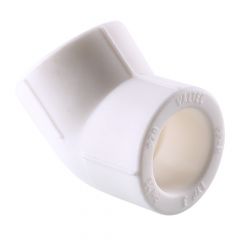 Купить Угольник 45 PPR 50мм (vtp.759.0.050) по цене 138 руб., в Санкт-Петебруге в интернет магазине 100-Систем, а также дургие товары VALTEC из раздела Фитинги белые полипропиленовые 50 и Трубы и фитинги белые полипропиленовые