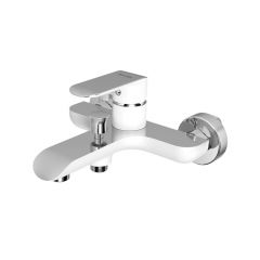 Купить Смеситель Iddis Calipso CALSB00i02WA для ванны и душа, белый/хром (calsb00i02wa) по цене 8990 руб., в Санкт-Петебруге в интернет магазине 100-Систем, а также дургие товары IDDIS из раздела Смесители с коротким изливом и Смесители для ванны и душа