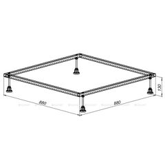 Купить 0.1 Каркас для литьевого поддона 900х900, монтаж.размер 880х880мм, сталь (267175) по цене 5560 руб., в Санкт-Петебруге в интернет магазине 100-Систем, а также дургие товары AQUANET из раздела Экраны и каркасы для поддонов и Душевые поддоны