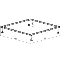 Купить 0.2 Каркас для литьевого поддона 1000х1000, монтаж.размер 980х980мм, сталь  (267176) по цене 6080 руб., в Санкт-Петебруге в интернет магазине 100-Систем, а также дургие товары AQUANET из раздела Экраны и каркасы для поддонов и Душевые поддоны