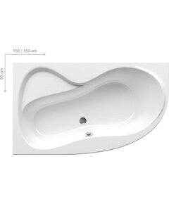 Купить Акриловая ванна Ravak Rosa 95 160x95 белая 160 L (c571000000) по цене 66990 руб., в Санкт-Петебруге в интернет магазине 100-Систем, а также дургие товары RAVAK из раздела Акриловые ванны и Ванны