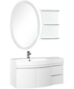 Купить Мебель для ванной Aquanet Опера 115 L белый (2 дверцы 2 ящика) (169414) по цене 101482.3 руб., в Санкт-Петебруге в интернет магазине 100-Систем, а также дургие товары AQUANET из раздела Готовые решения для ванной комнаты и Мебель для ванной комнаты