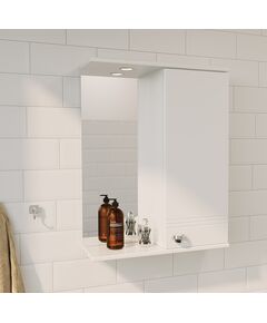 Купить 1MARKA Зеркало-шкаф Story 58 1д. белый глянец R (у99310) по цене 13642 руб., в Санкт-Петебруге в интернет магазине 100-Систем, а также дургие товары 1MARKA из раздела Зеркальные шкафы для ванной и Мебель для ванной комнаты