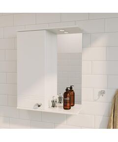 Купить 1MARKA Зеркало-шкаф Story 58 1д. белый глянец L (у99309) по цене 13642 руб., в Санкт-Петебруге в интернет магазине 100-Систем, а также дургие товары 1MARKA из раздела Зеркальные шкафы для ванной и Мебель для ванной комнаты