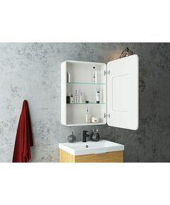 Купить Зеркало-шкаф Континент ELLIOTT 600х800 правый белый (мвк018) по цене 18500 руб., в Санкт-Петебруге в интернет магазине 100-Систем, а также дургие товары Континент из раздела Зеркальные шкафы для ванной и Мебель для ванной комнаты