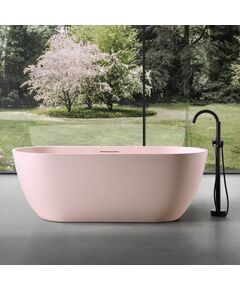 Купить ванна из искусственного камня цвет розовый матовый слив-перелив в комплекте (am9941mp) по цене 152460 руб., в Санкт-Петебруге в интернет магазине 100-Систем, а также дургие товары ABBER из раздела Ванны из камня и Ванны