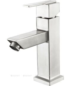 Купить Смеситель Aquanet Steel V3 для умывальника, сталь, сатин (af213-10s) по цене 9990 руб., в Санкт-Петебруге в интернет магазине 100-Систем, а также дургие товары AQUANET из раздела Рычажные смесители и Смесители для раковины