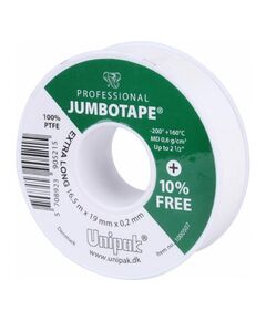 Купить ФУМ-лента "JUMBOTAPE" PROF (16.5м*19мм*0,2мм) (уп 5/50 шт) (1000507) по цене 472 руб., в Санкт-Петебруге в интернет магазине 100-Систем, а также дургие товары Unipak из раздела Прокладки, лен, фум, смазки, клей и Инструменты, крепёж, прокладки