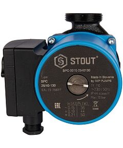 Купить SPC-0010-2540130 STOUT Насос циркуляционный 25/40-130 (SPC-0010-2540130) по цене 11300 руб., в Санкт-Петебруге в интернет магазине 100-Систем, а также дургие товары STOUT из раздела Насосы циркуляционные и Насосы и насосное оборудование