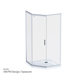 Купить W90G-405-090MT Душевое ограждение Gem 5-corner Pivot 90x90 стекло прозрачное, профиль матовый хром,  (w90g-405-090mt) по цене 60690 руб., в Санкт-Петебруге в интернет магазине 100-Систем, а также дургие товары AM.PM из раздела Душевые ограждения и Душевые кабины и ограждения