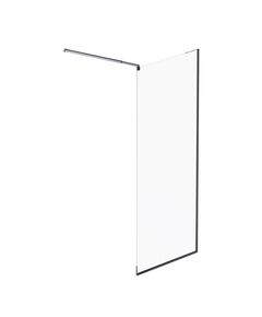 Купить W84WI-90-F1-BTE Душевая перегородка Func 90x200, стекло прозр. 8 мм + покрытие, профиль черный (w84wi-90-f1-bte) по цене 25890 руб., в Санкт-Петебруге в интернет магазине 100-Систем, а также дургие товары AM.PM из раздела Душевые перегородки и Душевые двери, перегородки