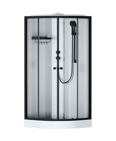 Купить W94C-401-090BT X-Joy кабина душевая  90x90, 1/4 круга,  профиль мат.черный, стекло прозрачное (w94c-401-090bt) по цене 54990 руб., в Санкт-Петебруге в интернет магазине 100-Систем, а также дургие товары AM.PM из раздела Душевые кабины и Душевые кабины и ограждения