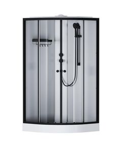 Купить W94C-401-100BT X-Joy кабина душевая  100x100, 1/4 круга,  профиль мат.черный, стекло прозрачное (w94c-401-100bt) по цене 60990 руб., в Санкт-Петебруге в интернет магазине 100-Систем, а также дургие товары AM.PM из раздела Душевые кабины и Душевые кабины и ограждения