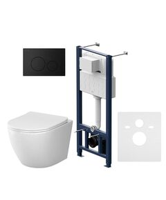 Купить IS49038.801900 Инсталляция с клав Pro L чёрн матовый с подвес унит Like Aquaspin с сид м/лиф (is49038.801900) по цене 71490 руб., в Санкт-Петебруге в интернет магазине 100-Систем, а также дургие товары AM.PM из раздела Готовые решения и Инсталляции