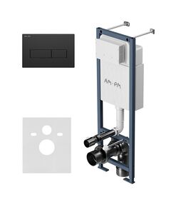 Купить I012711.0338 ErgoFit инсталляция для подвес унитаза с клавишей ErgoFit M пластик, черный матовый (I012711.0338) по цене 25390 руб., в Санкт-Петебруге в интернет магазине 100-Систем, а также дургие товары AM.PM из раздела Инсталляции для унитазов и Инсталляции