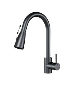 Купить F85B07522 X-Joy, смеситель для кухни с вытягивающимся изливом, черный (F85B07522) по цене 5990 руб., в Санкт-Петебруге в интернет магазине 100-Систем, а также дургие товары AM.PM из раздела Рычажные смесители и Смесители для кухни