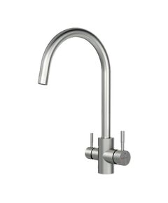 Купить F85B07711 X-Joy, смеситель для кухни с С-изливом с каналом для питьевой воды, сатин (F85B07711) по цене 7990 руб., в Санкт-Петебруге в интернет магазине 100-Систем, а также дургие товары AM.PM из раздела Смесители с подключением фильтра и Смесители для кухни