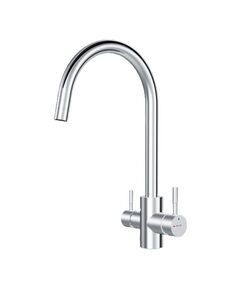 Купить F85B07700 X-Joy, смеситель для кухни с С-изливом с каналом для питьевой воды, хром (F85B07700) по цене 9990 руб., в Санкт-Петебруге в интернет магазине 100-Систем, а также дургие товары AM.PM из раздела Смесители с подключением фильтра и Смесители для кухни