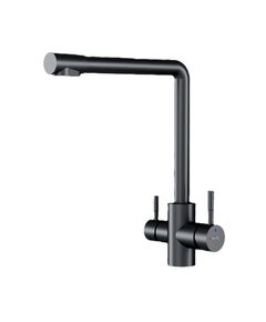 Купить F85B05722 X-Joy, смеситель для кухни с L-изливом с каналом для питьевой воды, черный (F85B05722) по цене 9990 руб., в Санкт-Петебруге в интернет магазине 100-Систем, а также дургие товары AM.PM из раздела Смесители с подключением фильтра и Смесители для кухни