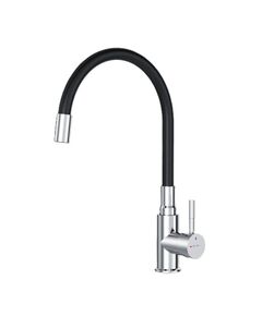 Купить F85B07602 X-Joy S, смеситель для кухни с гибким изливом, черный/хром (F85B07602) по цене 4990 руб., в Санкт-Петебруге в интернет магазине 100-Систем, а также дургие товары AM.PM из раздела Рычажные смесители и Смесители для кухни
