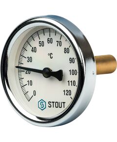 Купить STOUT SIM-0003 Термометр биметаллический с погружной гильзой. Корпус Dn 63 мм, гильза 50 мм, резьба с самоуплотнением 1/2", 0...120°С (sim-0003-635015) по цене 798 руб., в Санкт-Петебруге в интернет магазине 100-Систем, а также дургие товары STOUT из раздела Термометры и Контрольно-измерительные приборы