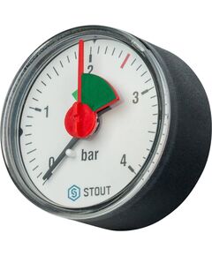 Купить STOUT SIM-0007 Манометр аксиальный с указателем предела. Корпус Dn 50 мм 1/4", 0...4 бар, кл.2.5 (sim-0007-500408) по цене 826 руб., в Санкт-Петебруге в интернет магазине 100-Систем, а также дургие товары STOUT из раздела Манометры и Контрольно-измерительные приборы
