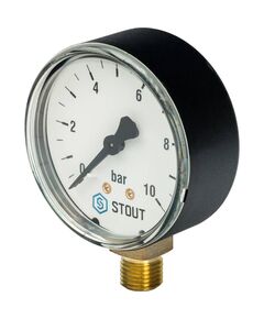 Купить STOUT SIM-0010 Манометр радиальный. Корпус Dn 63 мм 1/4", 0...10 бар, кл.2.5 (sim-0010-631008) по цене 779 руб., в Санкт-Петебруге в интернет магазине 100-Систем, а также дургие товары STOUT из раздела Манометры и Контрольно-измерительные приборы
