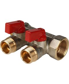 Купить SMB 6200 341202 STOUT Коллектор с шаровыми кранами 3/4", 2 отвода 1/2" (красные ручки) (smb 6200 341202) по цене 1537 руб., в Санкт-Петебруге в интернет магазине 100-Систем, а также дургие товары STOUT из раздела Запорные коллекторы и Коллекторы и коллекторные группы