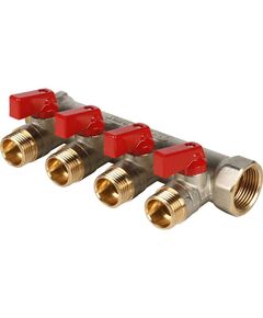 Купить SMB 6200 341204 STOUT Коллектор с шаровыми кранами 3/4", 4 отвода 1/2" (красные ручки) (smb 6200 341204) по цене 2906 руб., в Санкт-Петебруге в интернет магазине 100-Систем, а также дургие товары STOUT из раздела Запорные коллекторы и Коллекторы и коллекторные группы