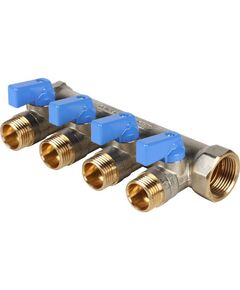 Купить SMB 6201 341204 STOUT Коллектор с шаровыми кранами 3/4", 4 отвода 1/2" (синие ручки) (smb 6201 341204) по цене 2906 руб., в Санкт-Петебруге в интернет магазине 100-Систем, а также дургие товары STOUT из раздела Запорные коллекторы и Коллекторы и коллекторные группы