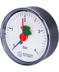 Купить STOUT SIM-0007 Манометр аксиальный с указателем предела. Корпус Dn 63 мм 1/4", 0...4 бар, кл.2.5 (sim-0007-630408) по цене 895 руб., в Санкт-Петебруге в интернет магазине 100-Систем, а также дургие товары STOUT из раздела Манометры и Контрольно-измерительные приборы