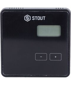 Купить STOUT  Беспроводной комнатный регулятор R-8b, черный (ste-0101-008002) по цене 7960 руб., в Санкт-Петебруге в интернет магазине 100-Систем, а также дургие товары STOUT из раздела Управляющие модули и Автоматика для водяного теплого пола