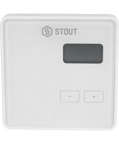 Купить STOUT  Беспроводной комнатный двухпозиционный регулятор ST-294v2, белый (ste-0101-029421) по цене 13036 руб., в Санкт-Петебруге в интернет магазине 100-Систем, а также дургие товары STOUT из раздела Управляющие модули и Автоматика для водяного теплого пола