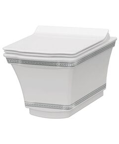 Купить BOHEME Подвесной Унитаз с узором Hermitage CHROME  с технологией RIMLESS - безободковый смыв, имеет скрытый монтаж и экономичный смыв 4л. 951-CR (951-CR) по цене 54642 руб., в Санкт-Петебруге в интернет магазине 100-Систем, а также дургие товары BOHEME из раздела Унитазы подвесные и Унитазы