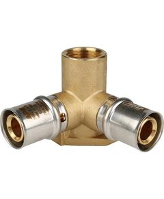 Купить SFP-0015-001220 STOUT Тройник настенный с креплением  20xR 1/2" для металлопластиковых труб прессовой (sfp-0015-001220) по цене 1310 руб., в Санкт-Петебруге в интернет магазине 100-Систем, а также дургие товары STOUT из раздела Пресс Stout 20 и Пресс