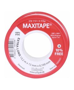 Купить ФУМ-лента "MAXITAPE"  (13,2м*12мм*0,10мм) (1000457/1000407) по цене 109 руб., в Санкт-Петебруге в интернет магазине 100-Систем, а также дургие товары Unipak из раздела Прокладки, лен, фум, смазки, клей и Инструменты, крепёж, прокладки