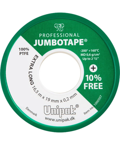 Купить ФУМ-лента "JUMBOTAPE"  (11м*19мм*0,2мм) (уп 5/50 шт) (1000557) по цене 450 руб., в Санкт-Петебруге в интернет магазине 100-Систем, а также дургие товары Unipak из раздела Прокладки, лен, фум, смазки, клей и Инструменты, крепёж, прокладки