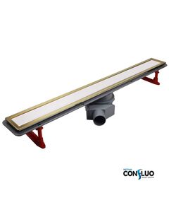 Купить Душевой лоток Pestan Confluo Premium Line 550 White Glass Gold  (13100121) по цене 37760 руб., в Санкт-Петебруге в интернет магазине 100-Систем, а также дургие товары Pestan из раздела Лотки и Душевые лотки и душевые трапы