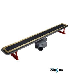 Купить Душевой лоток Pestan Confluo Premium Line 450 Black Glass Gold  (13100114) по цене 45300 руб., в Санкт-Петебруге в интернет магазине 100-Систем, а также дургие товары Pestan из раздела Лотки и Душевые лотки и душевые трапы