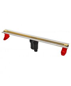 Купить Желоб BERGES водосток SUPER Slim 800, золото глянец, S-сифон D50/105 H50 вертикальный (092054) по цене 40550 руб., в Санкт-Петебруге в интернет магазине 100-Систем, а также дургие товары BERGES из раздела Лотки и Душевые лотки и душевые трапы